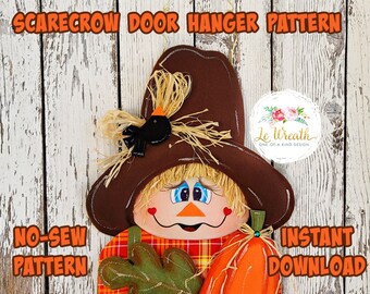 Geen naai patroon deurhanger vogelverschrikker, herfst vogelverschrikker e-patroon, vogelverschrikker DIY patroon, vogelverschrikker deurhanger patroon, vogelverschrikker DIY