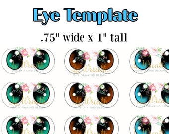 Downloadable Eye Template, digital Eye template,  DIY Eye Template, Template to make Arts & Crafts Eyes