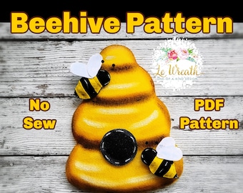 Beehive PDF Pattern, No Sew hive and bee pattern, Bumblebee  Sewing Pattern, Bee design DIY