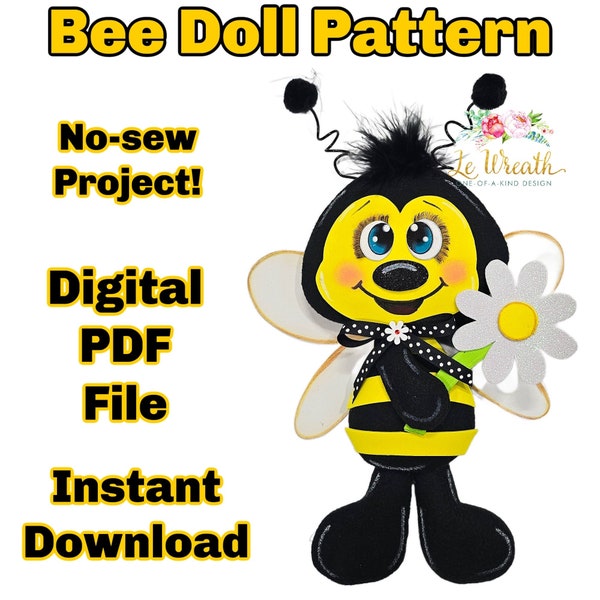 No Sew Bee PDF Pattern, Bumblebee DIY project, Bumblebee  Digital Pattern, Bee design DIY