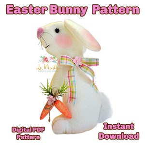 Standing Bunny Pattern, Easter Bunny PDF Pattern, Bunny Pattern, Bunny Doll DIY Crafts,  E-Pattern Easter Bunny