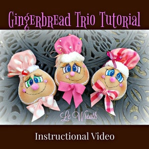 How to make a gingerbread doll, Gingerbread head DIY, Instructional video, Step by Step video Gingerbread Attachment, Wreath Attachments
