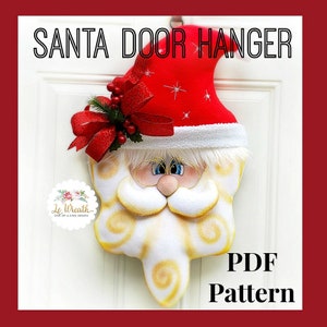 Santa Door Hanger Digital Pattern, Large Santa Head Pattern, Santa Doll Patern