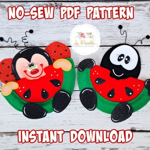 No-Sew Ant & Ladybug PDF Pattern, E-Pattern for ladybug and ant, Ladybug DIY, Ant DIY, Ladybug Attachment, Ant Attachment, No-Sew Pattern