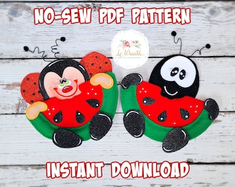 No-Sew Ant & Ladybug PDF Pattern, E-Pattern for ladybug and ant, Ladybug DIY, Ant DIY, Ladybug Attachment, Ant Attachment, No-Sew Pattern