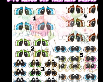 Large Eye Template Bundle , 5pc Eye templates, DIY Eye Template, Templates to make Arts & Crafts Eyes