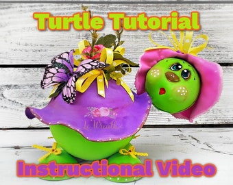 Turtle Doll Design Video Tutorial, Turtle  DIY, Foam Art DIY, Wreath Enhancements Tutorial, Foam Turtle Instructional Video