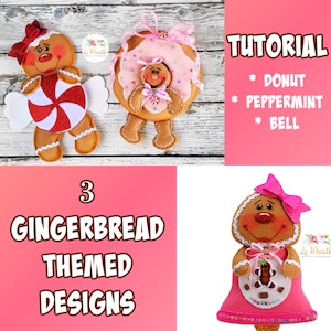 3 NO-Sew Gingerbread Designs Tutorial, Gingerbread DIY, Gingerbread Attachments, Gingerbread Dolls Tutorial, Gingerbread Decor DIY