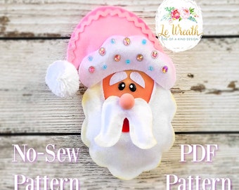 No Sew Santa's Head  Digital Pattern, Santa Head  DIY Pattern, Santa E-Pattern, Noel Pattern