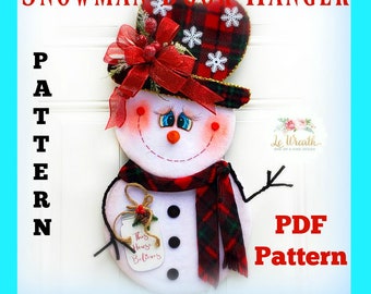 Frosty Snowman Door Hanger Digital Pattern