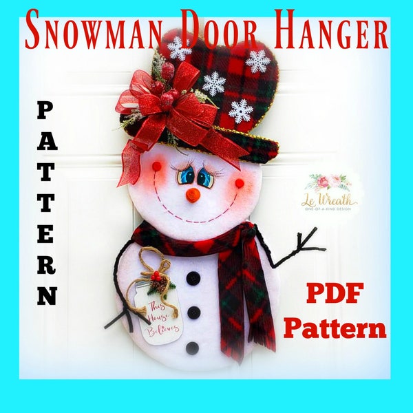 Frosty Snowman Door Hanger Digital Pattern