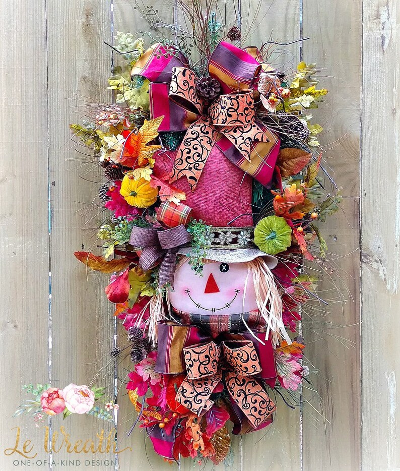 Xl Scarecrow Door Swag Wreath Fall Image 0
