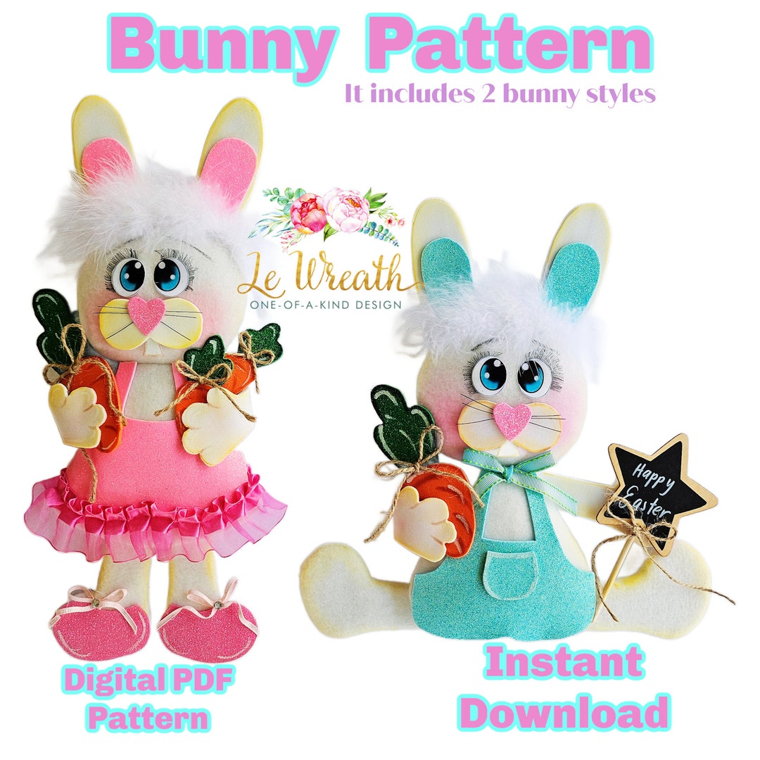 No Sew Easter Bunny Set Pattern, Bunny PDF Pattern, Bunny Digital ...