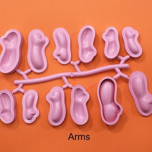 Moldes 3D para muñecas de espuma, fabricación de muñecas Foami, Termoformas, moldes de escultura, moldes de muñecas, suministros de arte Foami Arms