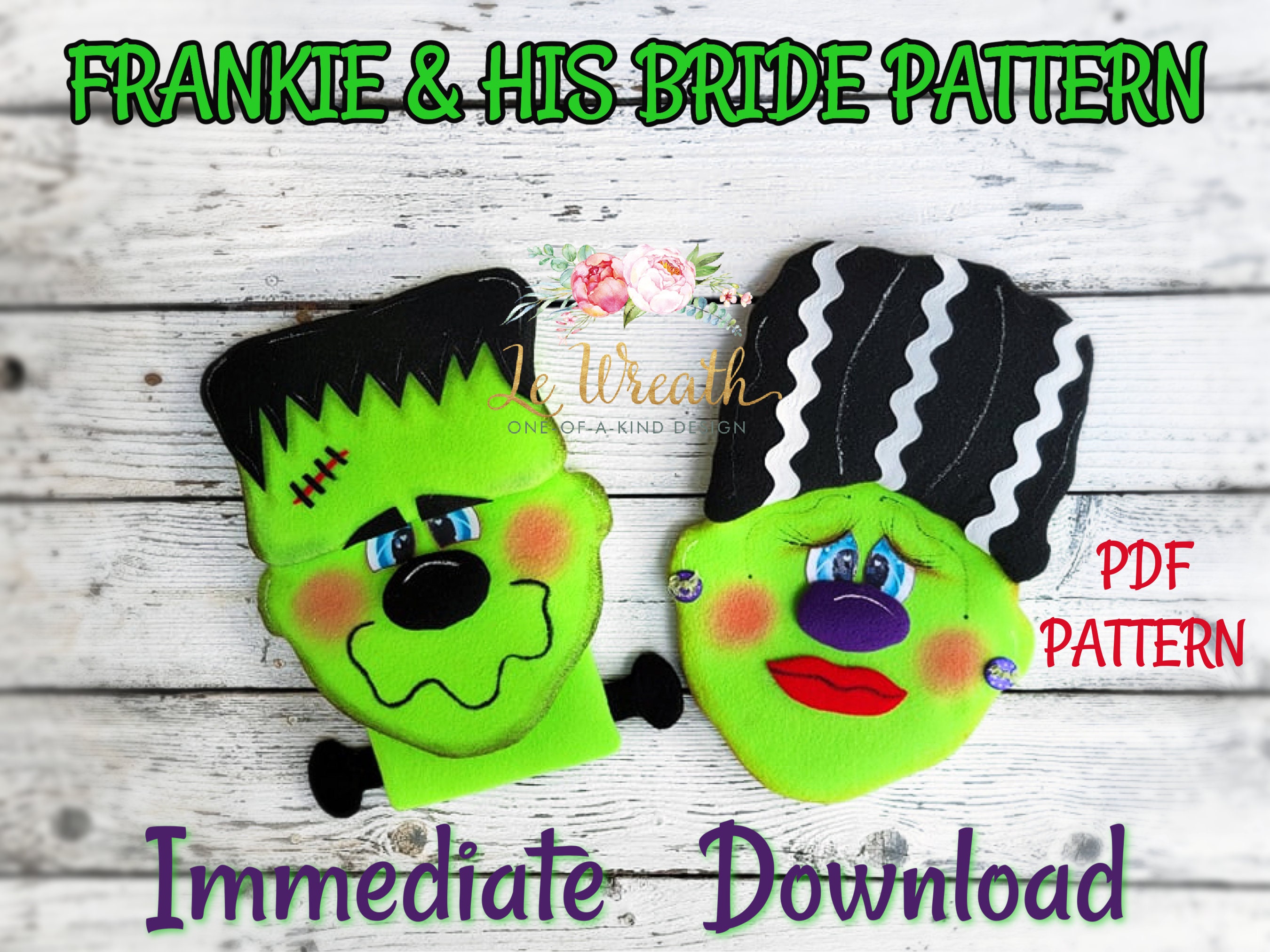 No Sew Halloween Frankie PDF Pattern, Halloween Monster Pattern, Hall…