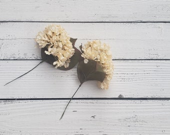 Beige Fall Hydrangea Pick,  Artificial floral Pick, Floral greenery, floral supplies, Mixed floral bush, greenery