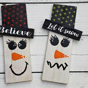 Believe Frosty The Snowman Sign, Let it Snow Frosty Sign, Frosty Decor, Christmas Signs, Frosty Sign, Winter Decor, Winter Handmade Decor