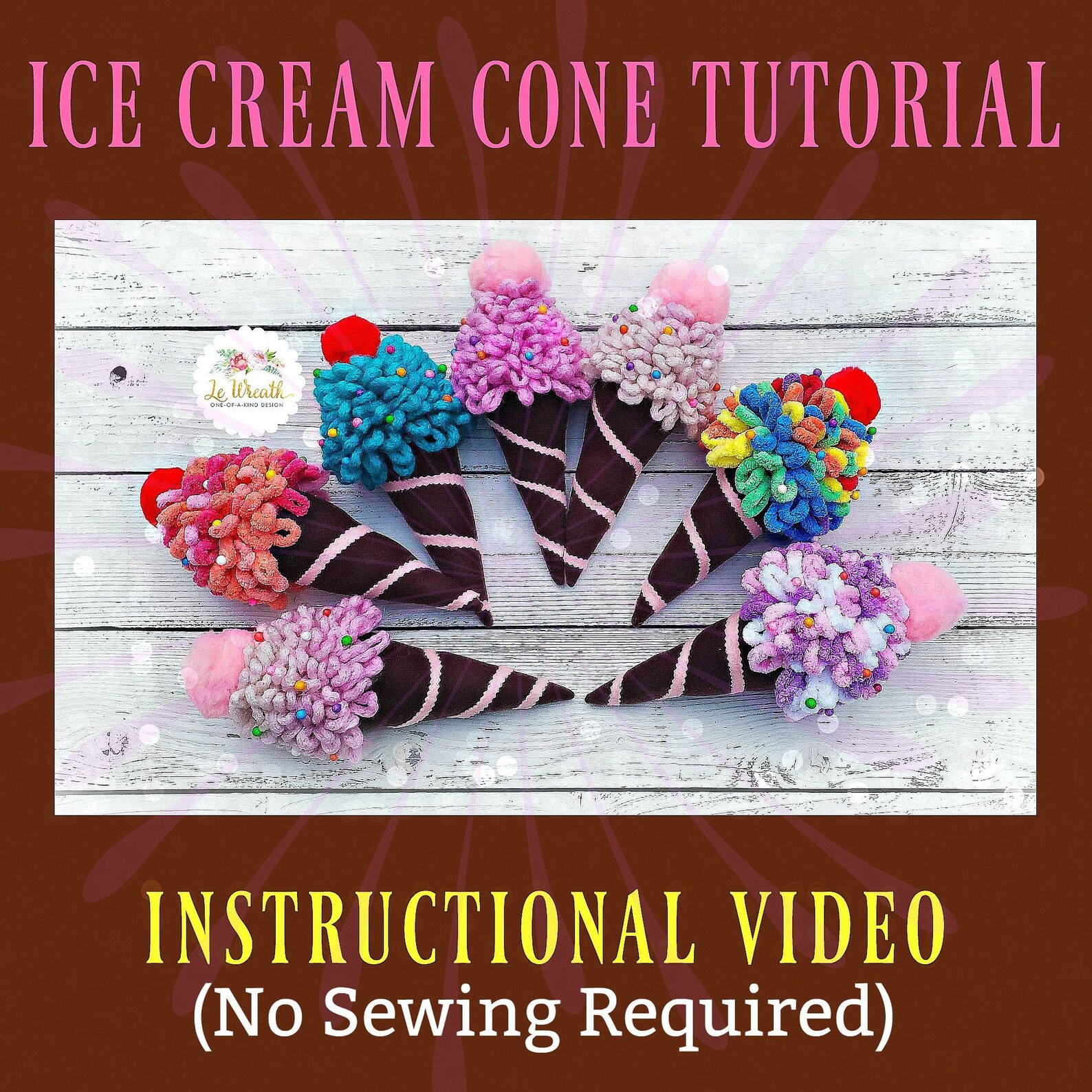Ice Cream Cone Tutorial Fabric Cone Making Video Faux Ice Etsy