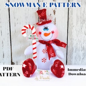 Snowman E-Pattern, Sewing Snowman Doll Pattern, PDF Winter themed Pattern, Frosty Doll Digital Pattern