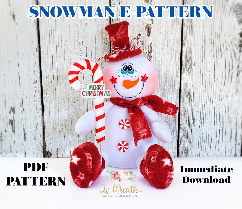 Snowman E-pattern Sewing Snowman Doll Pattern PDF Winter - Etsy