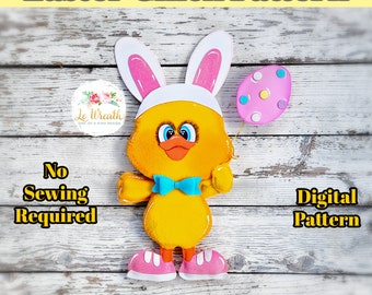 No Sew Easter Chick E-Pattern, Chicken PDF Pattern, Chicken  Digital Pattern, Chicken Doll DIY Crafts,  E-Pattern Chick