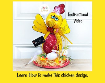 Tutorial de muñeca de pollo, pollito DIY, muñeca de gallina hágalo usted mismo, tutorial de bricolaje de gallina, artes y manualidades de espuma, video instructivo de pollo