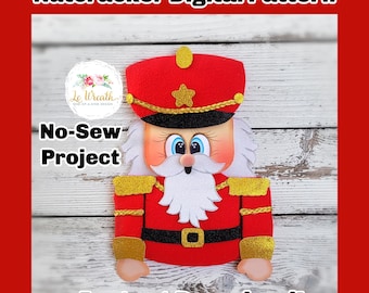 Nutcracker  No Sew PDF Pattern, Nutcracker E- Pattern, Nutcracker DIY, Nutcracker Wreath Attachment, Nutcracker Electronic Pattern