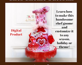 Chef Gnome DIY Tutorial, Gnome Instructional Video, Gnome Wreath Attachment DIY, Gnome Doll Making Video, Standing Gnome Tutorial