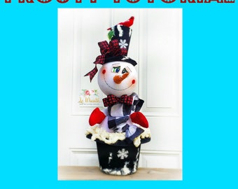 How to Video, Tall Frosty Tutorial, Snowman DIY, Christmas Doll Making instructional Video, Wreath Attachments DIY, Frosty The Snowman DIY