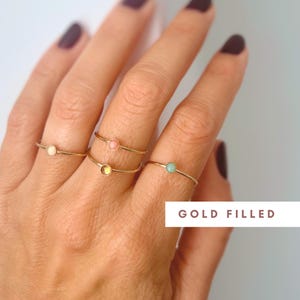 14K Gold Filled Gemstone Ring: Dainty Stacking Jewelry