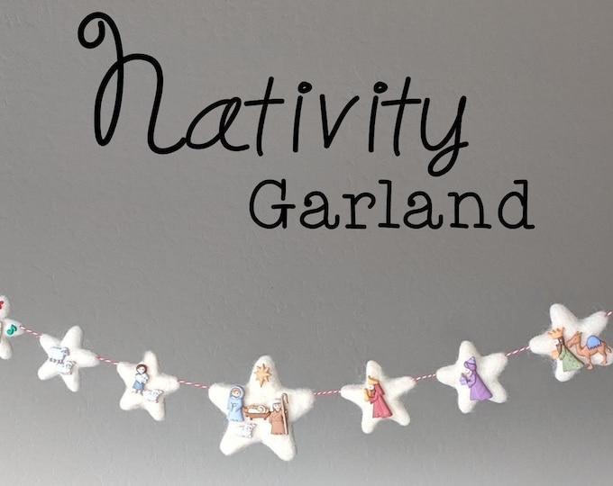 Nativity Christmas Garland : Christmas Advent Garland