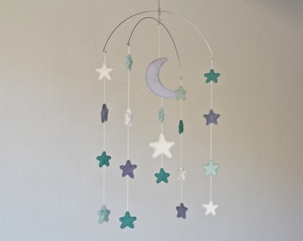 Baby Mobile : Moonbeam Baby Mobile - mobile with moon and stars