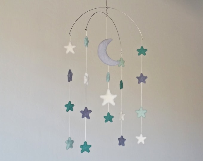 Baby Mobile : Moonbeam Baby Mobile - mobile with moon and stars