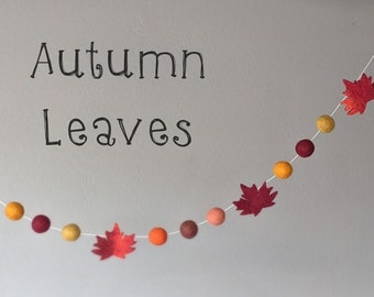 Fall Leaf Garland : Felt Garland for Autumn