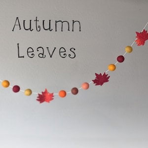 Fall Leaf Garland : Felt Garland for Autumn