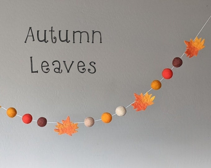 Fall Leaf Garland : Felt Garland for Autumn