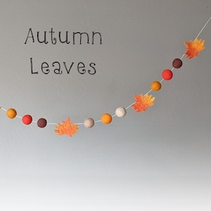 Fall Leaf Garland : Felt Garland for Autumn
