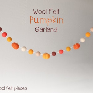 Fall Pumpkin Garland : Felt Garland for Autumn