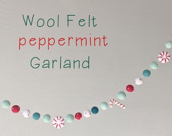 Christmas Garland : Peppermint Christmas Garland