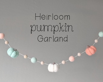 Fall Pumpkin Garland : Felt Garland for Autumn