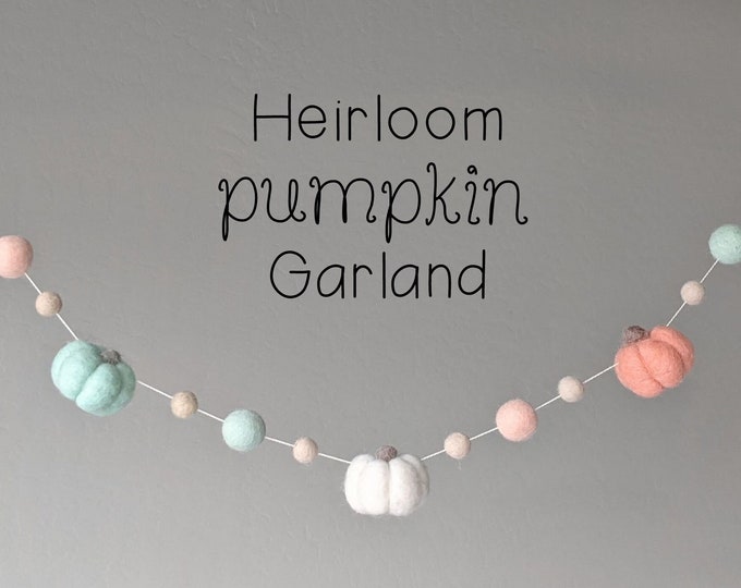 Fall Pumpkin Garland : Felt Garland for Autumn