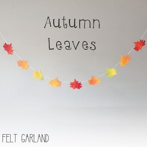 Fall Leaf Garland : Felt Garland for Autumn