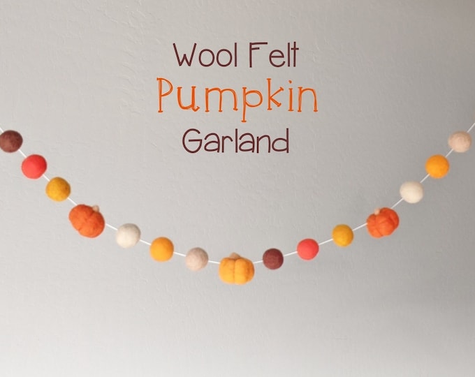 Fall Pumpkin Garland : Felt Garland for Autumn