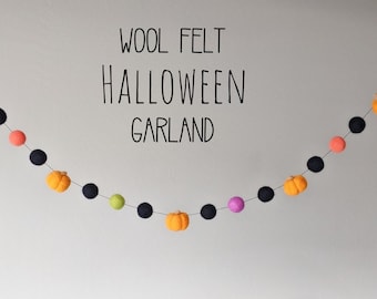Pumpkin Garland : Felt Garland for Halloween
