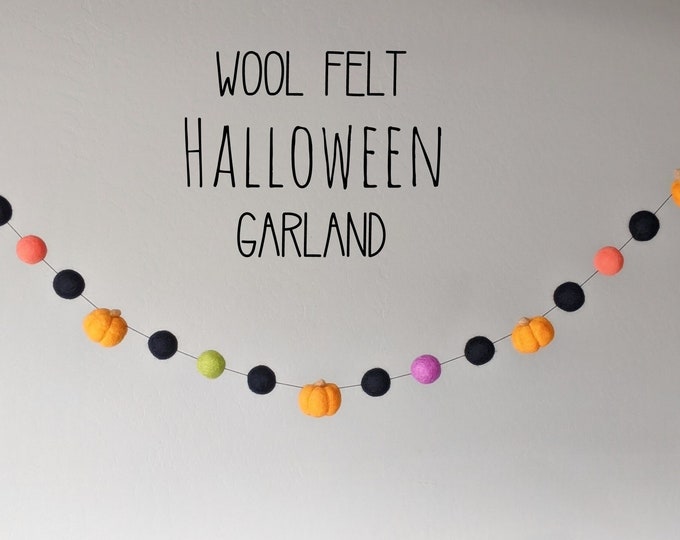 Pumpkin Garland : Felt Garland for Halloween