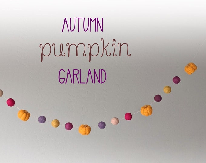 Fall Pumpkin Garland : Felt Garland for Autumn