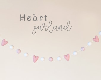 Wool Felt Heart Garland : Heart garland for Valentine's Day