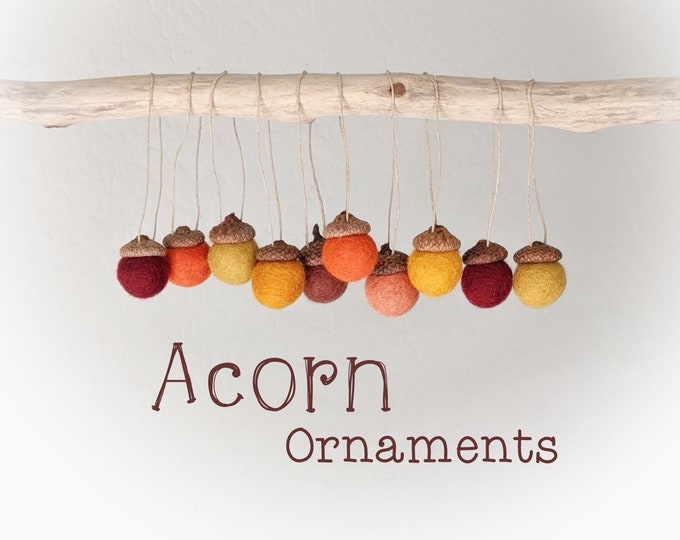 Acorn Ornaments : Felted Wool Acorn Ornaments