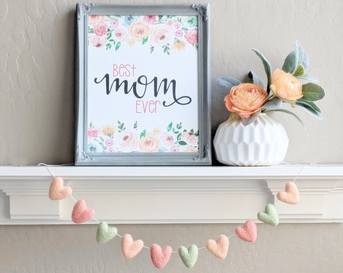 Wool Felt Heart Garland : Mother's Day Garland