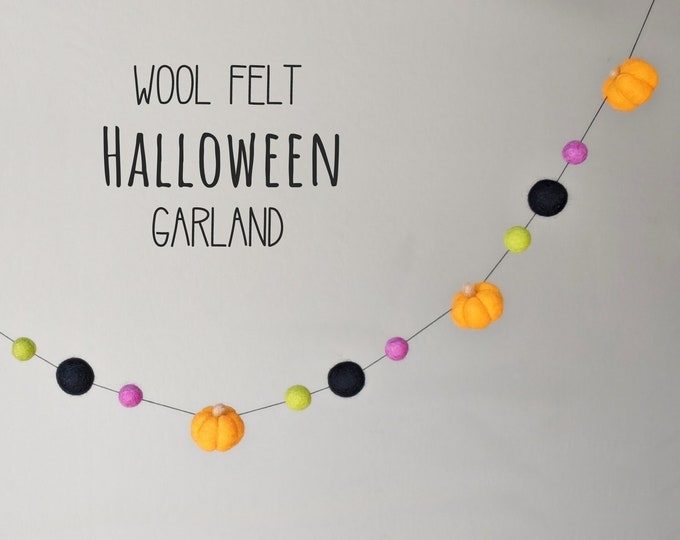 Pumpkin Garland : Felt Garland for Halloween